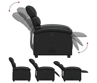 Recliner Chair Black Faux Leather