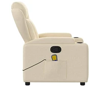 Massage Recliner Chair Cream Fabric