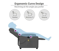 Massage Recliner Chair Dark Gray Fabric