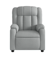 Massage Recliner Chair Light Gray Fabric