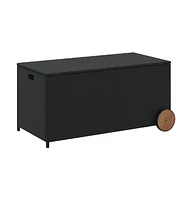 Garden Storage Box with Wheels 50.2 Gal Poly Rattan
