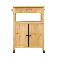 vidaXL Kitchen Trolley Monza 23.6"x15.7"x35.4" Solid Wood Pine