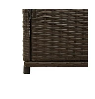 vidaXL Patio Storage Cabinet Brown 41.3"x21.7"x44.5" Poly Rattan