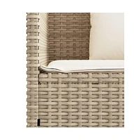 vidaXL Patio Bench with Cushions Beige Poly Rattan