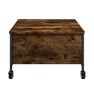 vidaXL Coffee Table with Wheels Smoked Oak 35.8"x21.7"x13.4" Engineered Wood