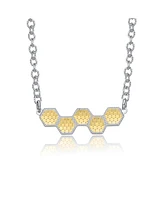 Rachel Glauber Two-Tone Honeycomb Harmony Bar Pendant