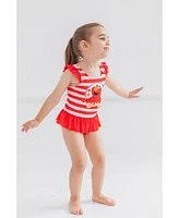 Sesame Street Toddler Girls Elmo One Piece Bathing Suit Dress