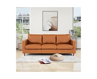 gaomon 85" Leather Couch for Living Room, Modern Sofa Couches with Padded backrest, Upholstered Sofa with Armrests and Comfy Cushions, Deep Seat Sofas