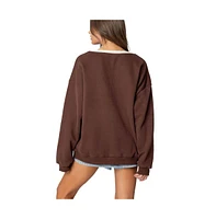 Edikted Women's 76 Oversized V Neck Sweater