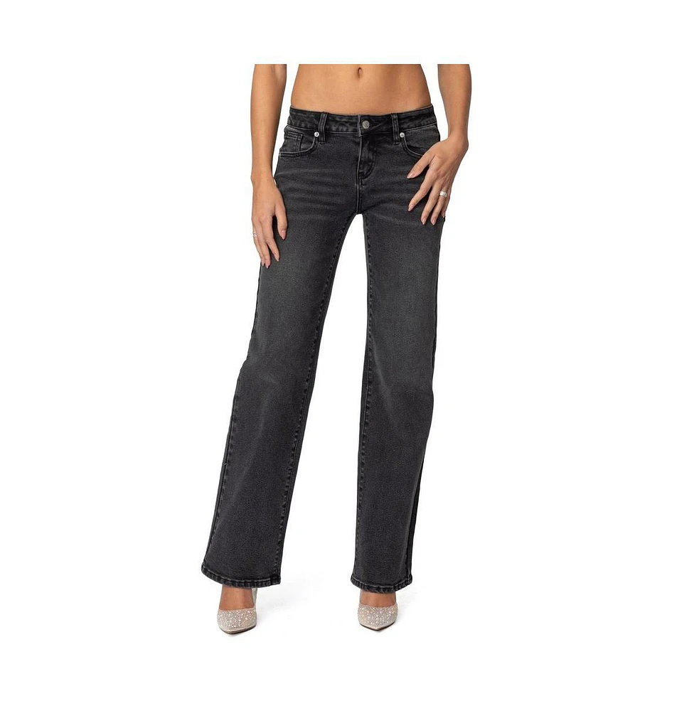 Edikted Women's Shayna Low Rise Jeans