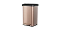 Slickblue 13-Gallon Copper Stainless Steel Step Trash Can with Soft Close Lid