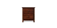 Slickblue Farmhouse Solid Pine Wood 2-Drawer Nightstand for Bedroom Storage and Rustic Charm