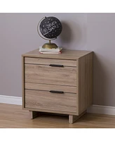 Slickblue Modern 2-Drawer End Table Nightstand with Wood Finish for Bedroom or Living Room