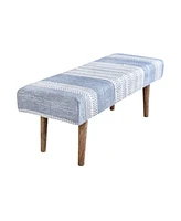 Anaya Home Seaside Stripe Handwoven Bench