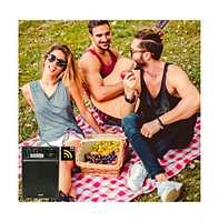 Pyle 300W Bluetooth Portable Pa Speaker System with Mic, Fm Radio, Rechargeable Battery