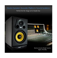 Pyle Sound Dampening Speaker Riser, Studio Acoustic Isolation Platform, 7.5" x 9.1", Up to 44.6 lbs