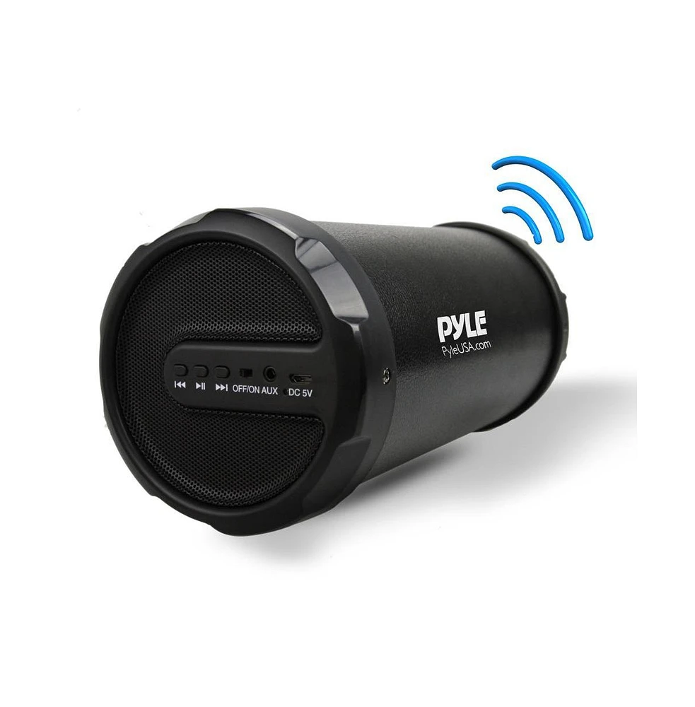 Pyle Wireless Bluetooth Tube BoomBox Speaker System with Rechargeable Battery, Aux Input, 40W Power