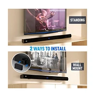 Pyle 35" 2.1 Channel Convertible Bluetooth Soundbar Speaker with Led Lights & Remote Control