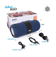 Pyle 2.0 Channel Portable Bluetooth Fabric Speaker, Water-Resistant, Rgb Lighting, Fm Radio, Tws Function, Rechargeable Battery