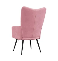 vidaXL Relaxing Chair Pink Velvet