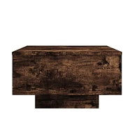 vidaXL Coffee Table with Led Lights Smoked Oak 21.7"x21.7"x12.2"