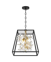 Possini Euro Design Carrine 15 3/4" Wide Black and Gold 5-Light Led Pendant