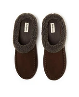 Dearfoams Men's Microsuede Moccasin Toe House Shoe Clog Slipper