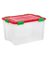 Iris Usa 74Qt. Plastic Storage Bins with Sealed Lids, Holiday Gasket Box, Airtight Containers 2Pk