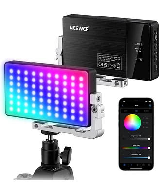 Neewer Rgb Video Light, 2500-10000K CRI97+ On Camera Selfie Light with App & 2.4G Control, 18 Light Scenes, 4300mAh Battery for Photography, SL90