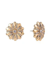 Laundry by Shelli Segal Gold Tone Flower Button Earrings