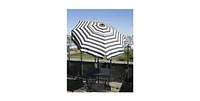 Slickblue Stripe Drape Umbrella with Manual Lift and Tilt for Outdoor Shade and Comfort