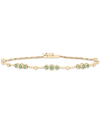 Emerald Bezel Circle Link Chain Bracelet (3/4 ct. t.w.) in 14k Gold