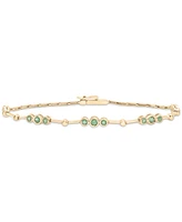 Emerald Bezel Circle Link Chain Bracelet (3/4 ct. t.w.) in 14k Gold