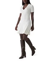 Guess Women's Paula Ribbed Polo Sweater Dress