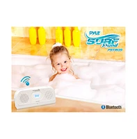 Pyle Surf Sound Bluetooth Waterproof Stereo Speaker with Microphone, Hands-Free Calling, White