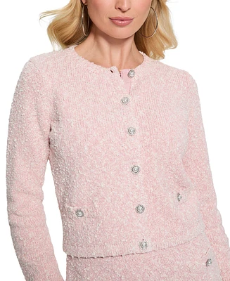 Guess Women's Dorothy Boucle Cropped Cardigan