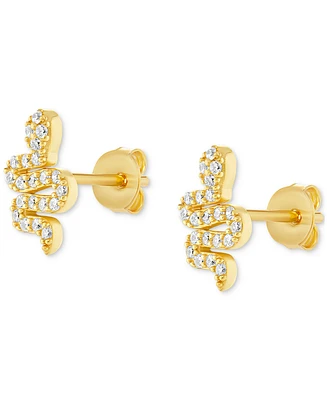 Giani Bernini Cubic Zirconia Snake Stud Earrings in 18k Gold over Sterling Silver, Exclusively at Macy's