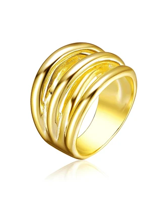 14K Gold Plated Intertwined Modern Ring