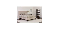 Slickblue Upholstered Platform Bed Frame with Button-Tufted Headboard for Elegant Bedroom Design