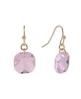 Laundry by Shelli Segal Gold Tone and Pink Faceted Stone Drop Earrings