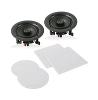 Pyle 6.5" In-Wall / In-Ceiling Speakers - 2-Way Flush Mount Home Speaker Pair, 200W Max Power Output