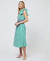 French Connection Women's Alexis Cotton One-Shoulder Striped Dress