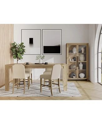 5pc Counter Height Dining Set (Davie Rectangular Table & 4 Hinsen Stools)