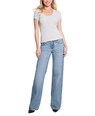 Guess Women's Low-Rise Slouchy-Fit Wide-Leg Jeans