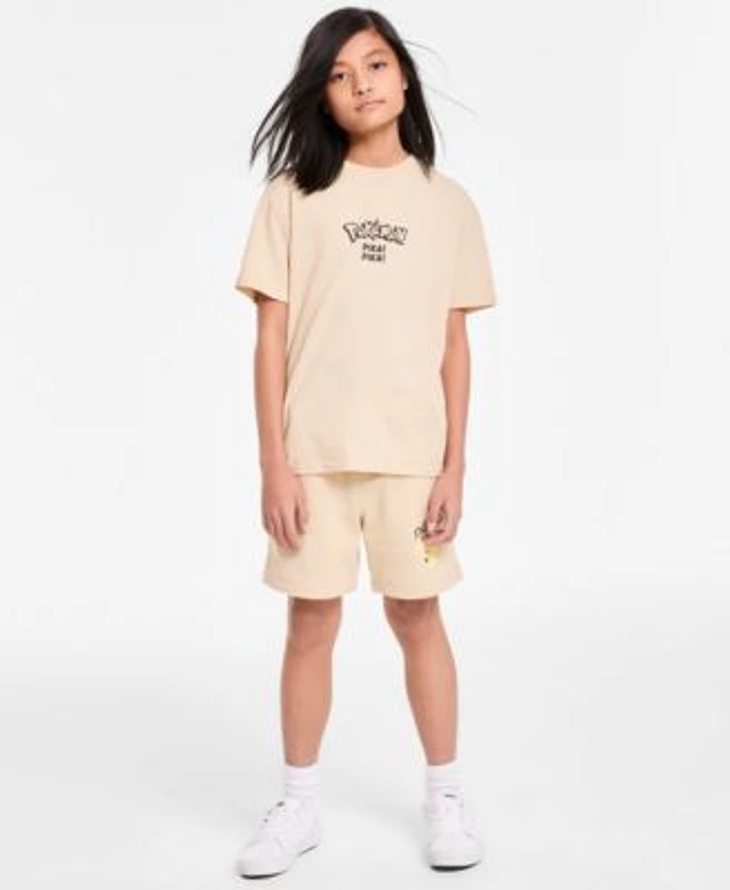 Pokemon Little Big Boys Pika Pika Graphic T Shirt Pikachu Fleece Shorts