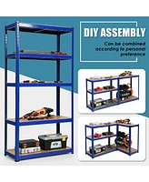 Gymax 2PCS 72'' Metal 5-Tier Garage Storage Rack Shelf Adjustable Freestanding