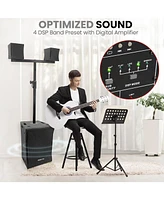 Pyle Wooden Column Speaker System with 10" Subwoofer & Bluetooth, 1880W
