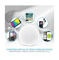 Pyle 6.5” Bluetooth Ceiling / Wall Speakers - 2-Way Flush Mount, Built-in Bluetooth, 200W Max Power