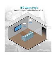 Pyle 8.0" In-Wall / Ceiling Speaker System - 150W Max Power, 2-Way Flush Mount, Enclosed Housing, Professional Audio