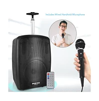 Pyle Bluetooth Portable Pa Speaker System - Compact Loudspeaker with Rechargeable Battery, MP3/Usb/Sd/Fm Radio & Wired Microphone